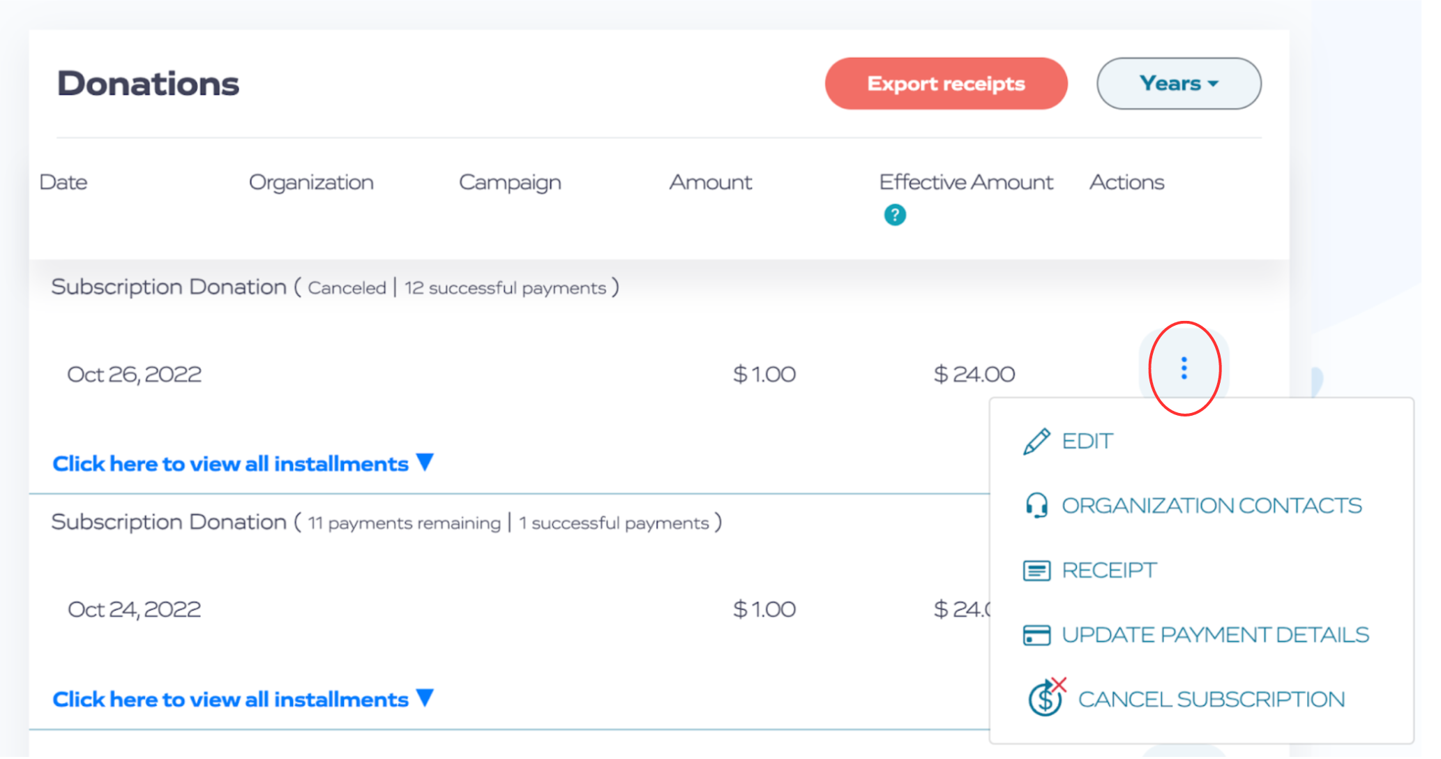 Charidy ZenDesk Articles Cancel a Recurring Donation Screenshot 2 9.24.24 edited.png